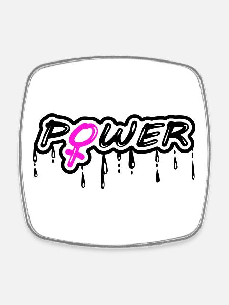 Femme Power Femme Power femme power avec le symbole féminin - Magnet carré - blanc