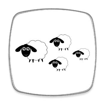 Sheep Sheep Lamb - Square fridge magnet - white - Front