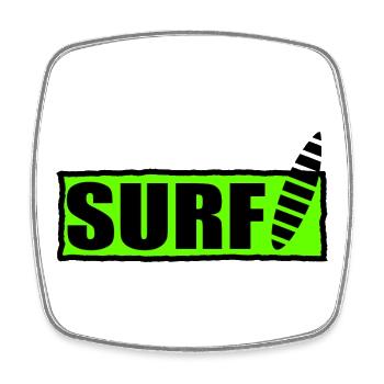 SURF. SURFEUR. SURFEUSE. SPORT. VACANCES. VOYAGE. - Magnet carré - blanc - Devant