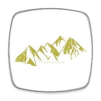 Berge - Viereckiger Kühlschrankmagnet - Weiß - Vorne