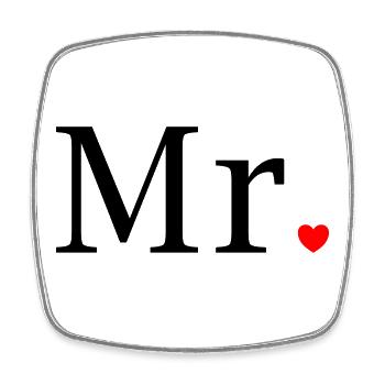 Mr T-Shirt Hochzeit Geschenk Ehemann Bräutigam Her - Viereckiger Kühlschrankmagnet - Weiß - Vorne