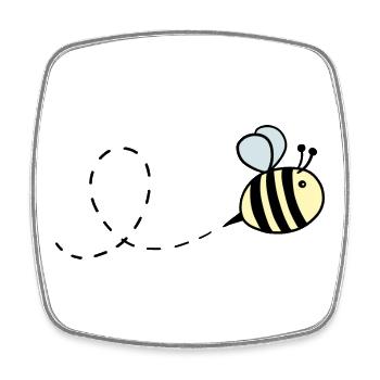 Hummel pastell fliegend - Viereckiger Kühlschrankmagnet - Weiß - Vorne