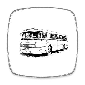 Ikarus 66 - Viereckiger Kühlschrankmagnet - Weiß - Vorne