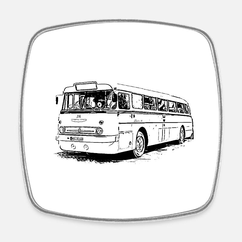Ikarus 66 - Viereckiger Kühlschrankmagnet - Weiß
