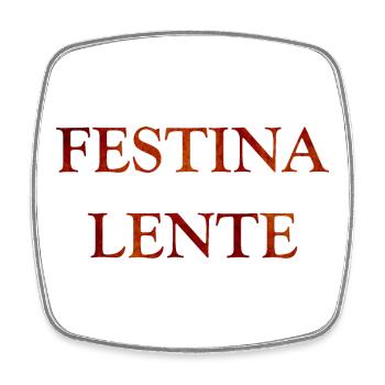Festina Lente, citations latines - Magnet carré - blanc - Devant