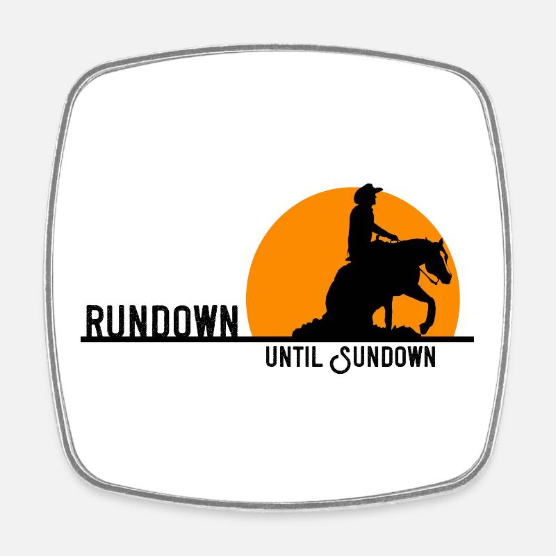 rundown until sundown - Viereckiger Kühlschrankmagnet - Weiß