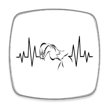 sexy girl in sex position doggystyle with heartbeat - Square fridge magnet - white - Front