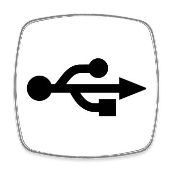 USB Logo - Nerd - Geek - Square fridge magnet - white - Front