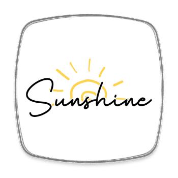 Sunrise Scribble Arc - Square fridge magnet - white - Front