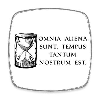 everything is foreign property only the time ge black - Square fridge magnet - white - Front