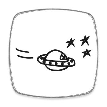 Alles außer-gewöhnlich - das UFO - Viereckiger Kühlschrankmagnet - Weiß - Vorne