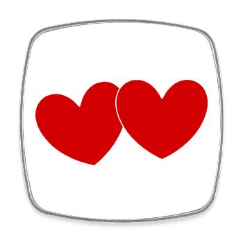 Heart Valentine's Day Gift Valentine's Day - Square fridge magnet - white - Front
