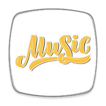 Illustratives Musik-Design mit warmen Tönen - Viereckiger Kühlschrankmagnet - Weiß - Vorne