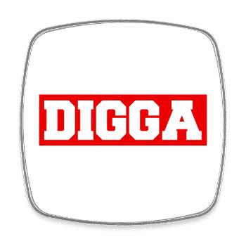 Digga - Viereckiger Kühlschrankmagnet - Weiß - Vorne