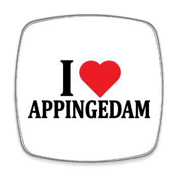 J’adore l’idée cadeau du t-shirt Appingedam Nederland - Magnet carré - blanc - Devant
