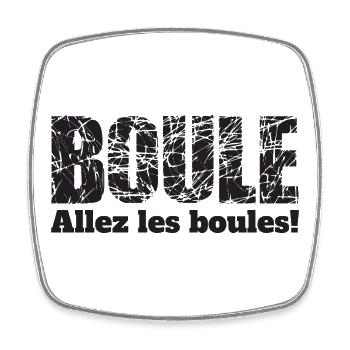 Boule Allez les boules! Boulekugeln für Bouler - Viereckiger Kühlschrankmagnet - Weiß - Vorne