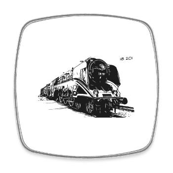18201 Lok Dampflok 18 201er - Viereckiger Kühlschrankmagnet - Weiß - Vorne