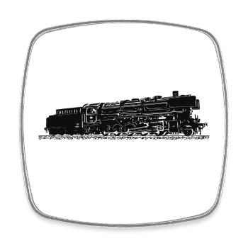 Locomotive à vapeur 44 508 DB - Magnet carré - blanc - Devant