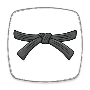 Karate belt, Black belt 1st Dan, Karate Instructor - Square fridge magnet - white - Front