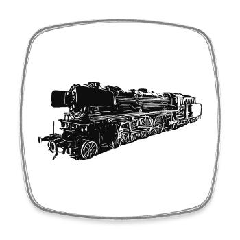 Locomotive à vapeur 01 180 - Magnet carré - blanc - Devant