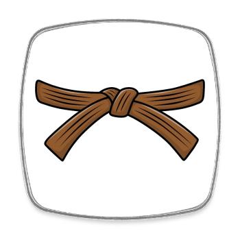 Judo belt Jiu-Jitsu Brown belt Judo 1th Kyu Obi - Square fridge magnet - white - Front
