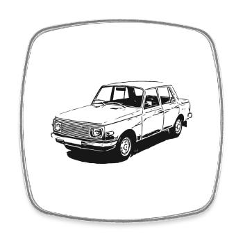 Wartburg P 353 | Silhouette - Viereckiger Kühlschrankmagnet - Weiß - Vorne