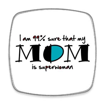 99% Superwoman (eng) - Viereckiger Kühlschrankmagnet - Weiß - Vorne