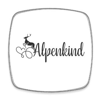 Alpenkind - Viereckiger Kühlschrankmagnet - Weiß - Vorne
