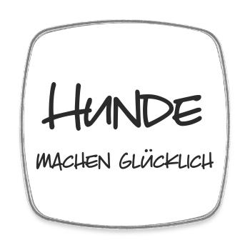 Hunde machen glücklich - Viereckiger Kühlschrankmagnet - Weiß - Vorne