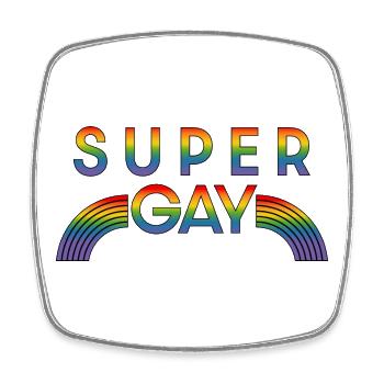 Regenbogen super gay LGBT lgbtqi queer - Viereckiger Kühlschrankmagnet - Weiß - Vorne
