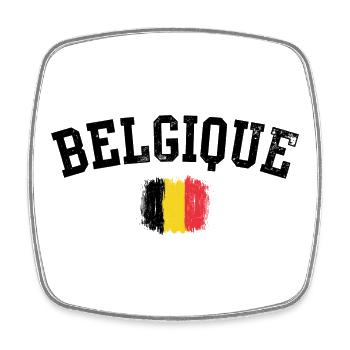 Coup de pinceau du drapeau belge - Magnet carré - blanc - Devant