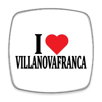 T-Shirt I love Villanovafranca T-Shirt Sardinien - Viereckiger Kühlschrankmagnet - Weiß - Vorne
