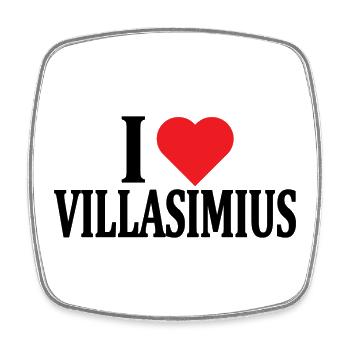 t-shirt I love Villasimius t-shirt Sardinia - Square fridge magnet - white - Front