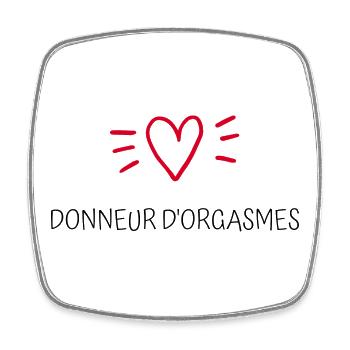 Donneur d'orgasmes - Magnet carré - blanc - Devant
