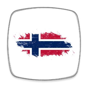 Coup de pinceau Drapeau norvégien - Magnet carré - blanc - Devant