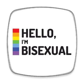 Hallo, ich bin bisexuell - Viereckiger Kühlschrankmagnet - Weiß - Vorne
