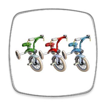 Conduite en tricycle - Magnet carré - blanc - Devant