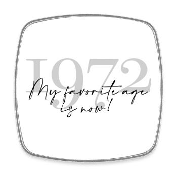 Vintage Jahreszahl 1972 Script - Viereckiger Kühlschrankmagnet - Weiß - Vorne
