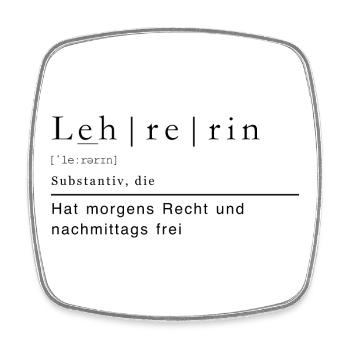 Lehrerin Duden spruch Lustig Schwarz 2 - Viereckiger Kühlschrankmagnet - Weiß - Vorne