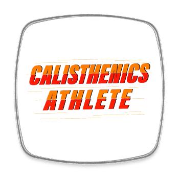 Calisthenics Athlet – Kraftkunst - Viereckiger Kühlschrankmagnet - Weiß - Vorne