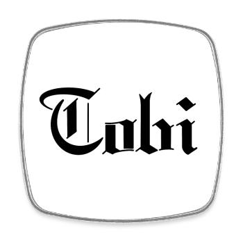 Tobi - Viereckiger Kühlschrankmagnet - Weiß - Vorne