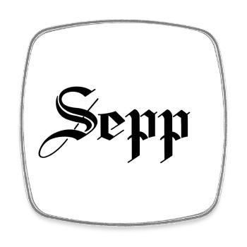 Sepp - Viereckiger Kühlschrankmagnet - Weiß - Vorne
