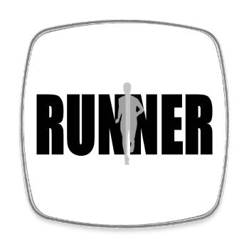 Runner - Square fridge magnet - white - Front