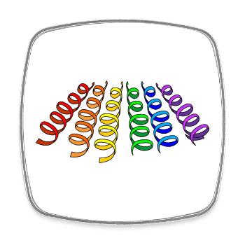 Garlands rainbow - Square fridge magnet - white - Front