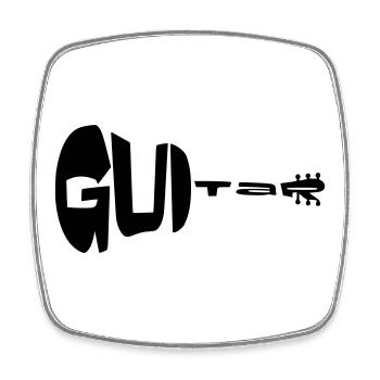 Guitar in the shape of a guitar * - Square fridge magnet - white - Front