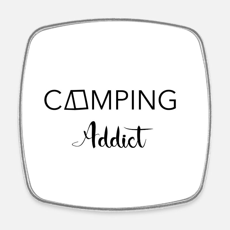 Camping Addict - Viereckiger Kühlschrankmagnet - Weiß