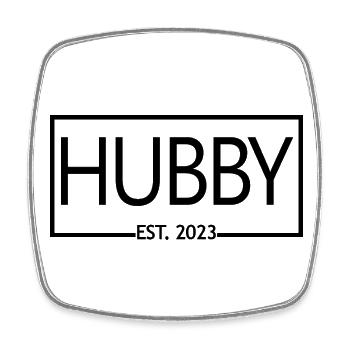 Hubby Est. 2023 Fiançailles pour le mariage du marié - Magnet carré - blanc - Devant