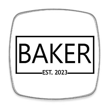 Baker Est. 2023 Absolvent Konditorei Backen Student - Viereckiger Kühlschrankmagnet - Weiß - Vorne