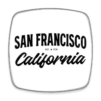 San Francisco - Viereckiger Kühlschrankmagnet - Weiß - Vorne