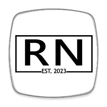 RN Est. 2023 Graduation Étudiante autorisée en soins infirmiers - Magnet carré - blanc - Devant